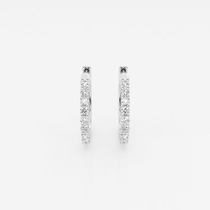 Round Moissanite Shared Prong Hoop Earrings