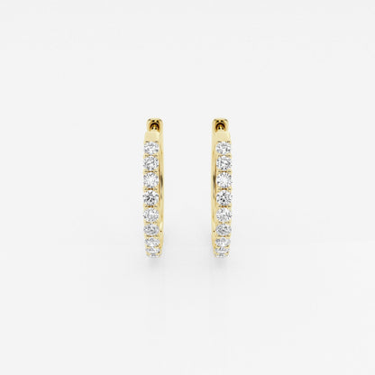 Round Moissanite Shared Prong Hoop Earrings