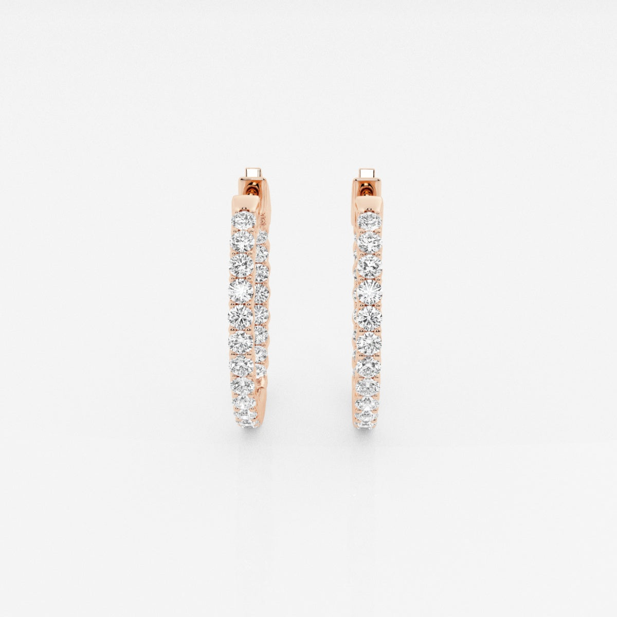 Round Moissanite Inside Out Hoop Earrings – view 5