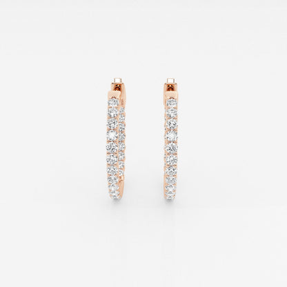 Round Moissanite Inside Out Hoop Earrings