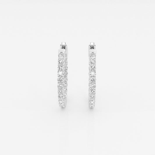 Round Moissanite Inside Out Hoop Earrings