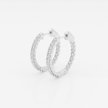 Round Moissanite Inside Out Hoop Earrings