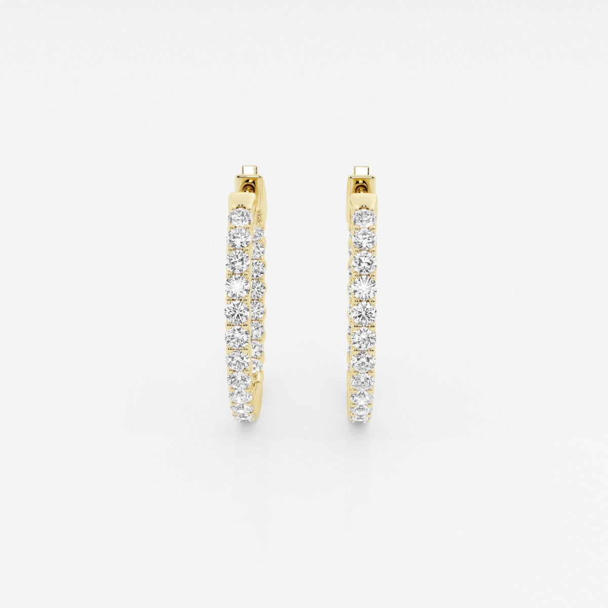Round Moissanite Inside Out Hoop Earrings – view 4