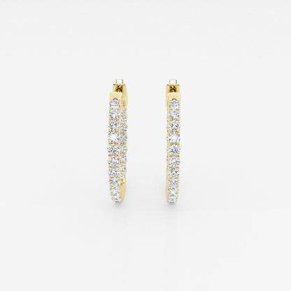 Round Moissanite Inside Out Hoop Earrings