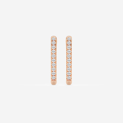 Round Moissanite Paper Clip Hoop Earrings
