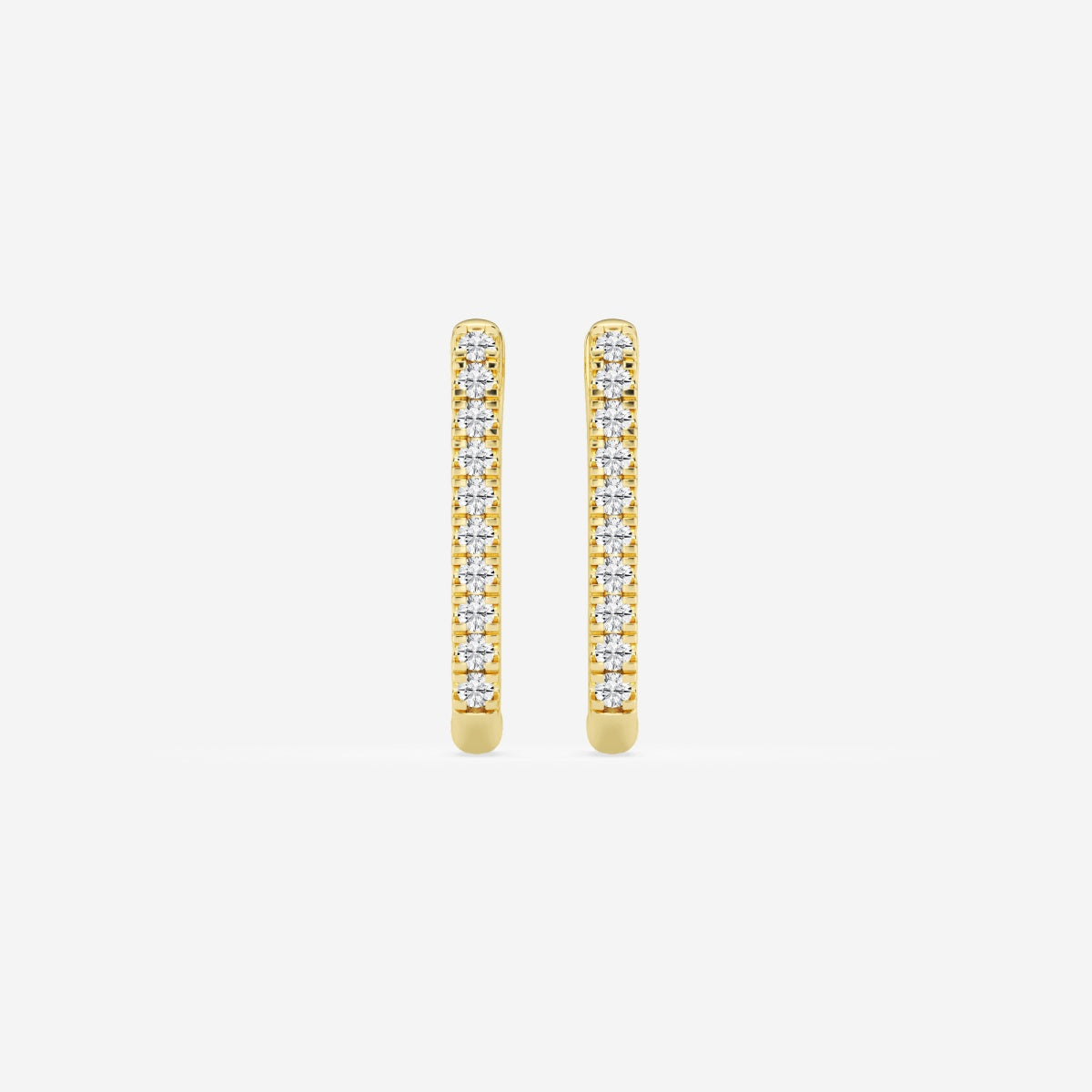 Round Moissanite Paper Clip Hoop Earrings – view 4