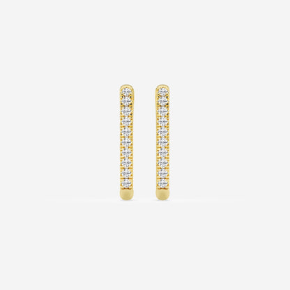 Round Moissanite Paper Clip Hoop Earrings