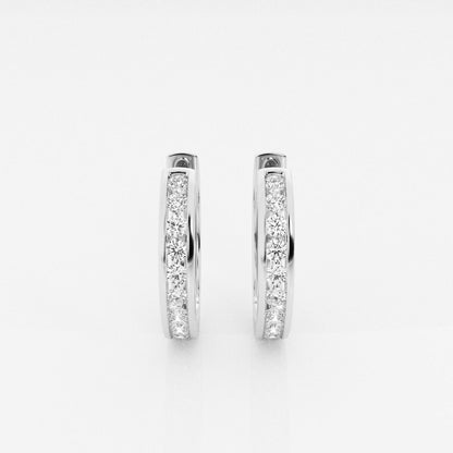 Round Moissanite Channel Set Hoop Earrings