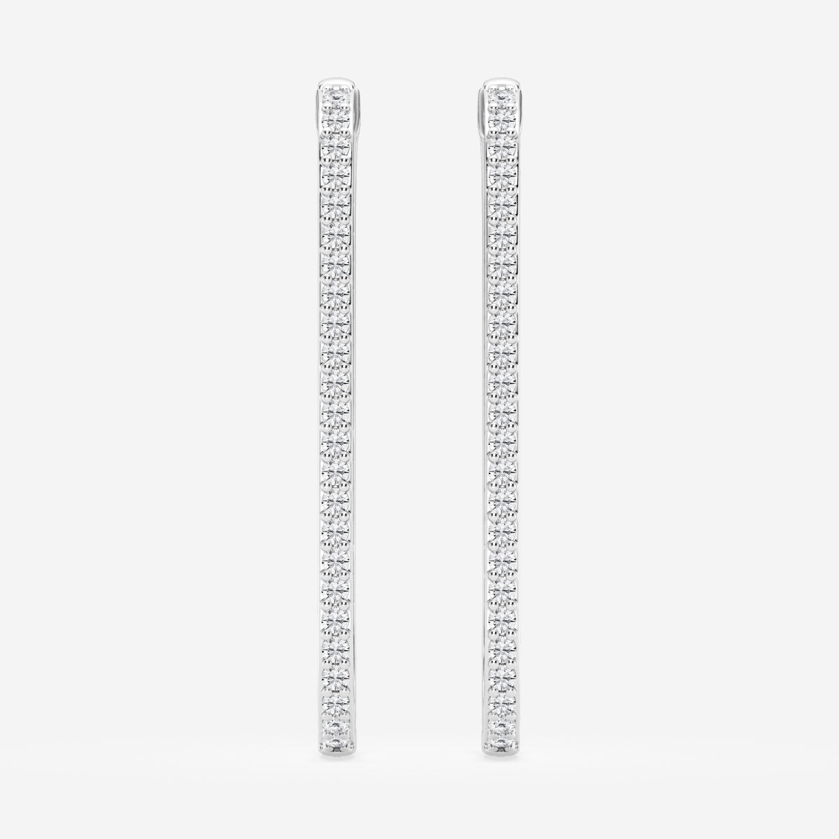 Round Moissanite Paper Clip Hoop Earrings
