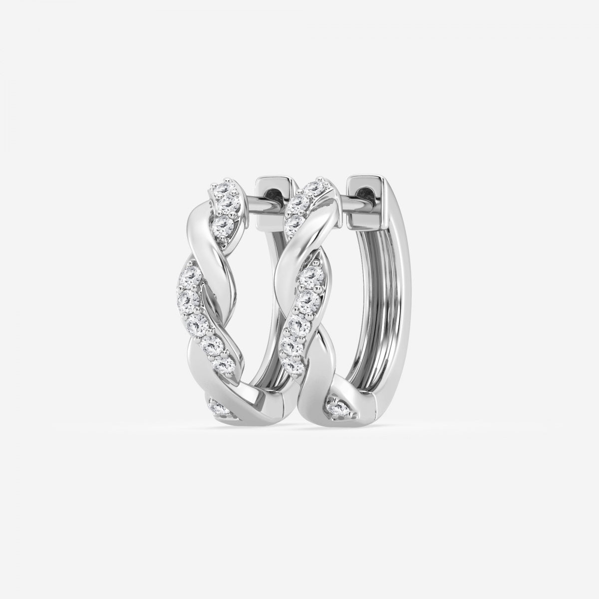Round Moissanite Petite Hoop Earrings – view 2