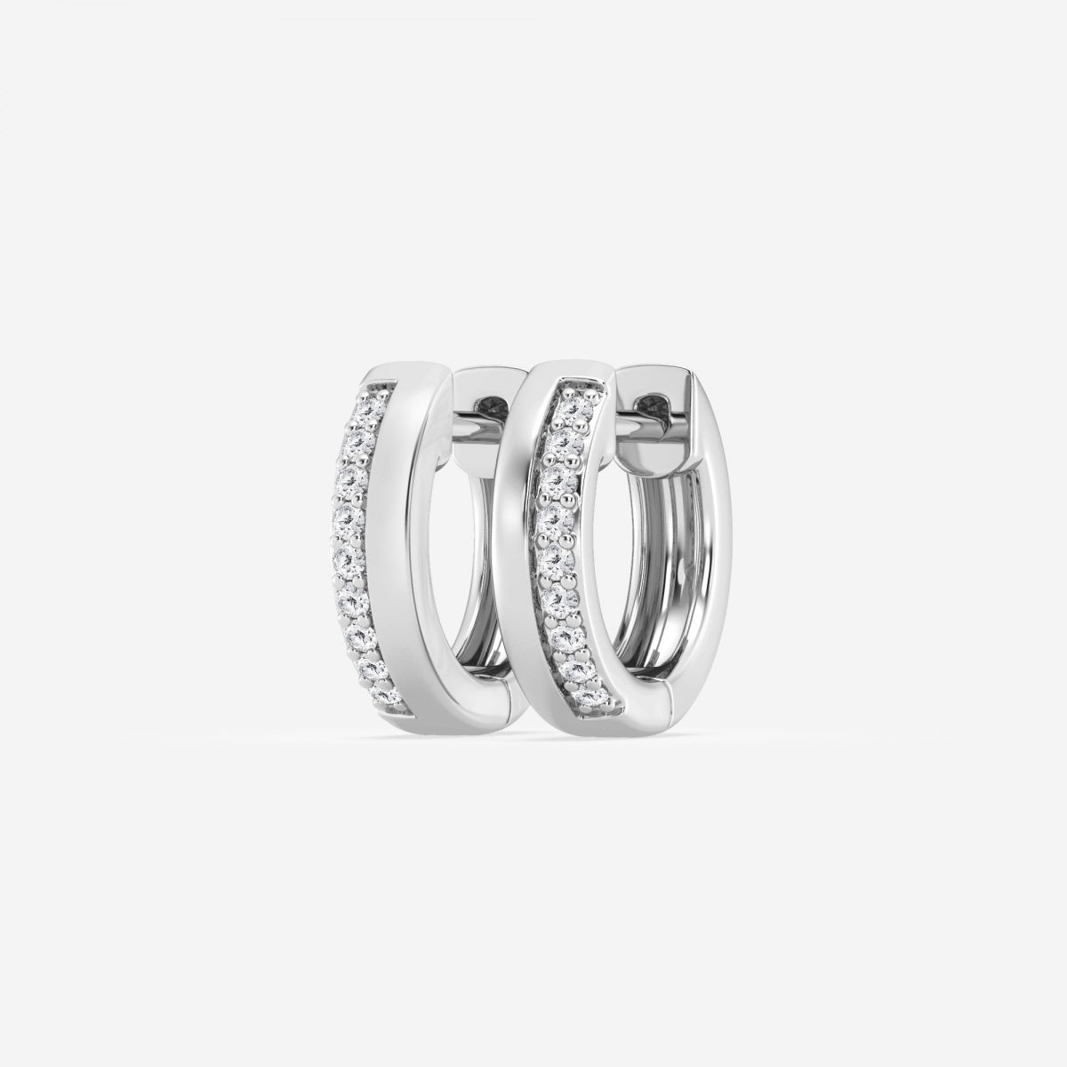 Round Moissanite Petite Hoop Earrings – view 2