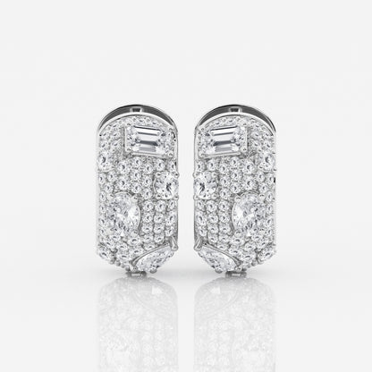 Multi-Shape Moissanite Pave Scatter Hoop Earrings