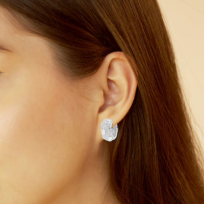 Multi-Shape Moissanite Pave Scatter Hoop Earrings
