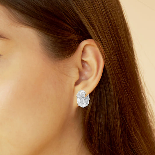 Multi-Shape Moissanite Pave Scatter Hoop Earrings