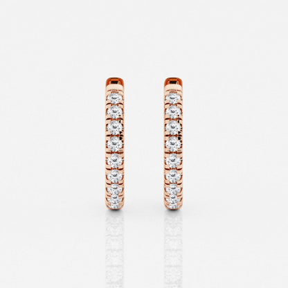 Round Moissanite French Pave Hoop Earrings
