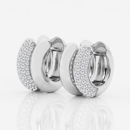 Round Moissanite High Polish Double Hoop Earrings
