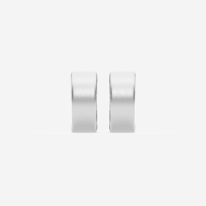 Round Moissanite Hoop Earrings- Satin Finish