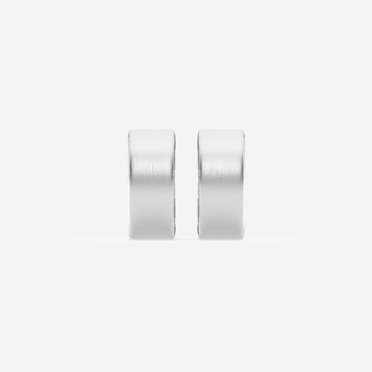 Round Moissanite Hoop Earrings- Satin Finish