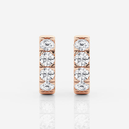 Round Moissanite Hoop Earrings
