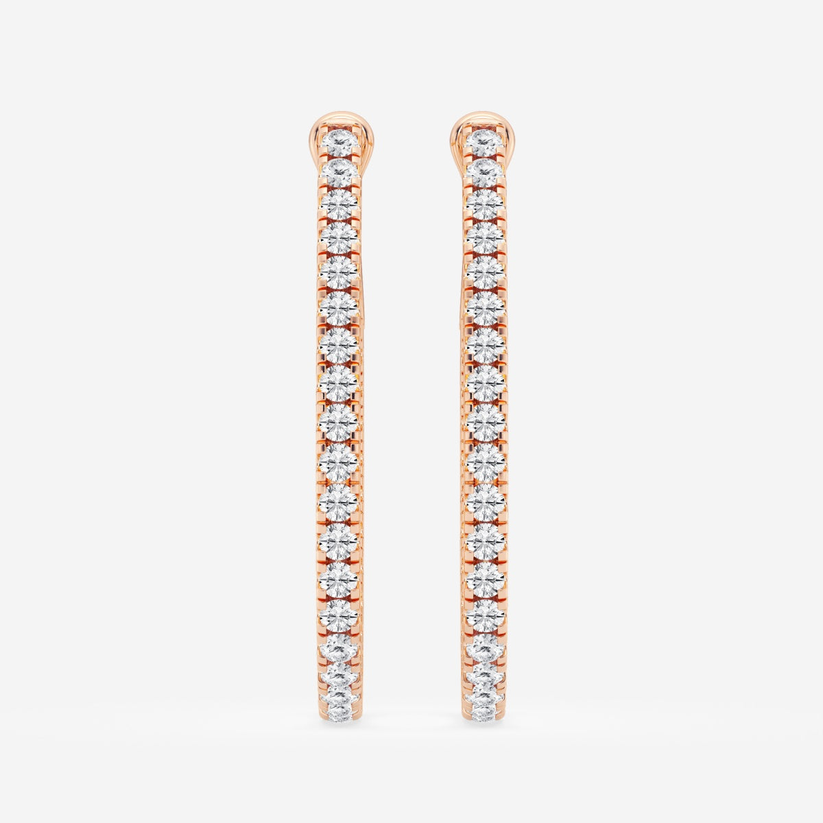 Round Moissanite Inside Out Hoop Earrings – view 5