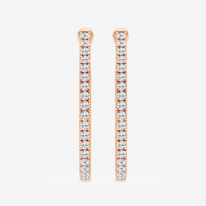 Round Moissanite Inside Out Hoop Earrings