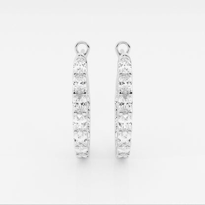Oval Moissanite Out Hoop Earrings