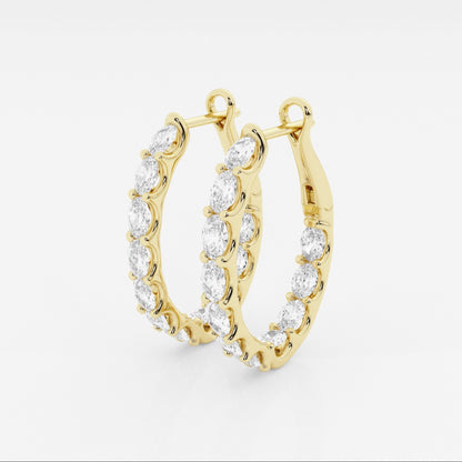 Oval Moissanite Out Hoop Earrings