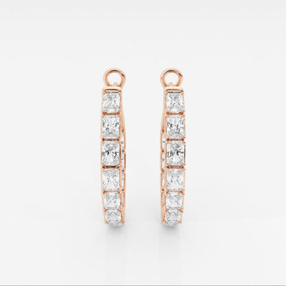 Emerald Moissanite Inside Out Hoop Earrings