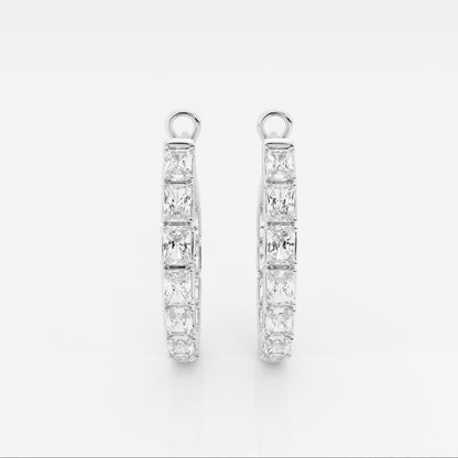 Emerald Moissanite Inside Out Hoop Earrings