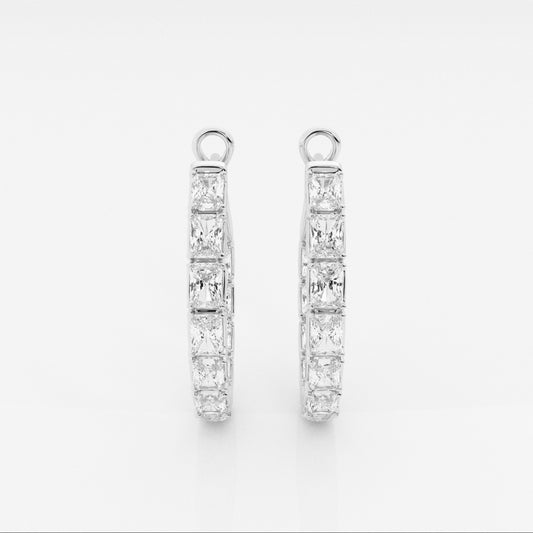 Emerald Moissanite Inside Out Hoop Earrings