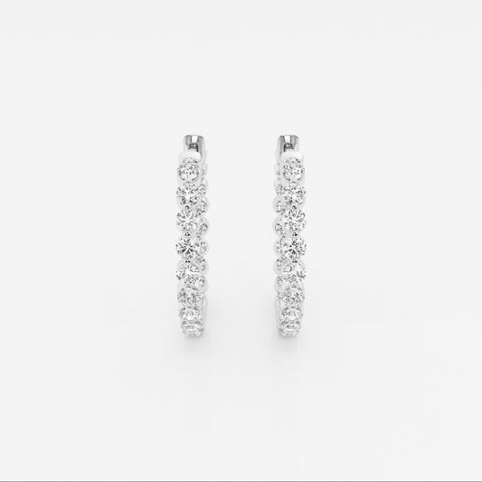 Round Moissanite Inside Out Floating Hoop Earrings