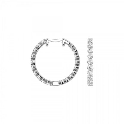 Round Moissanite Inside Out Floating Hoop Earrings