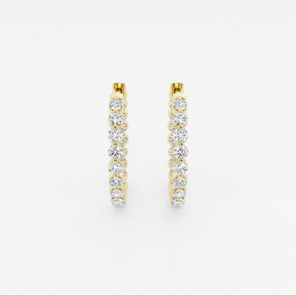 Round Moissanite Inside Out Floating Hoop Earrings