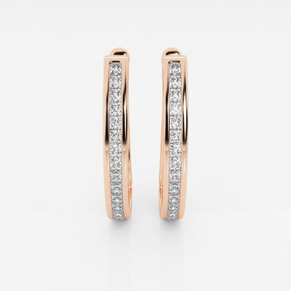 Princess Moissanite Channel Set Hoop Earrings