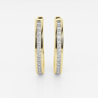 Princess Moissanite Channel Set Hoop Earrings