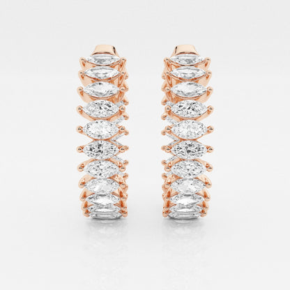 Marquise Moissanite Inside Out Hoop Earrings