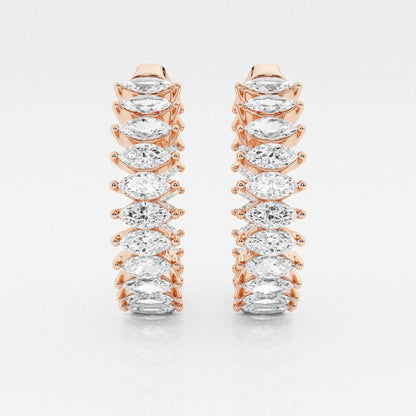 Marquise Moissanite Inside Out Hoop Earrings