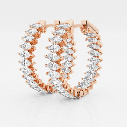 Marquise Moissanite Inside Out Hoop Earrings