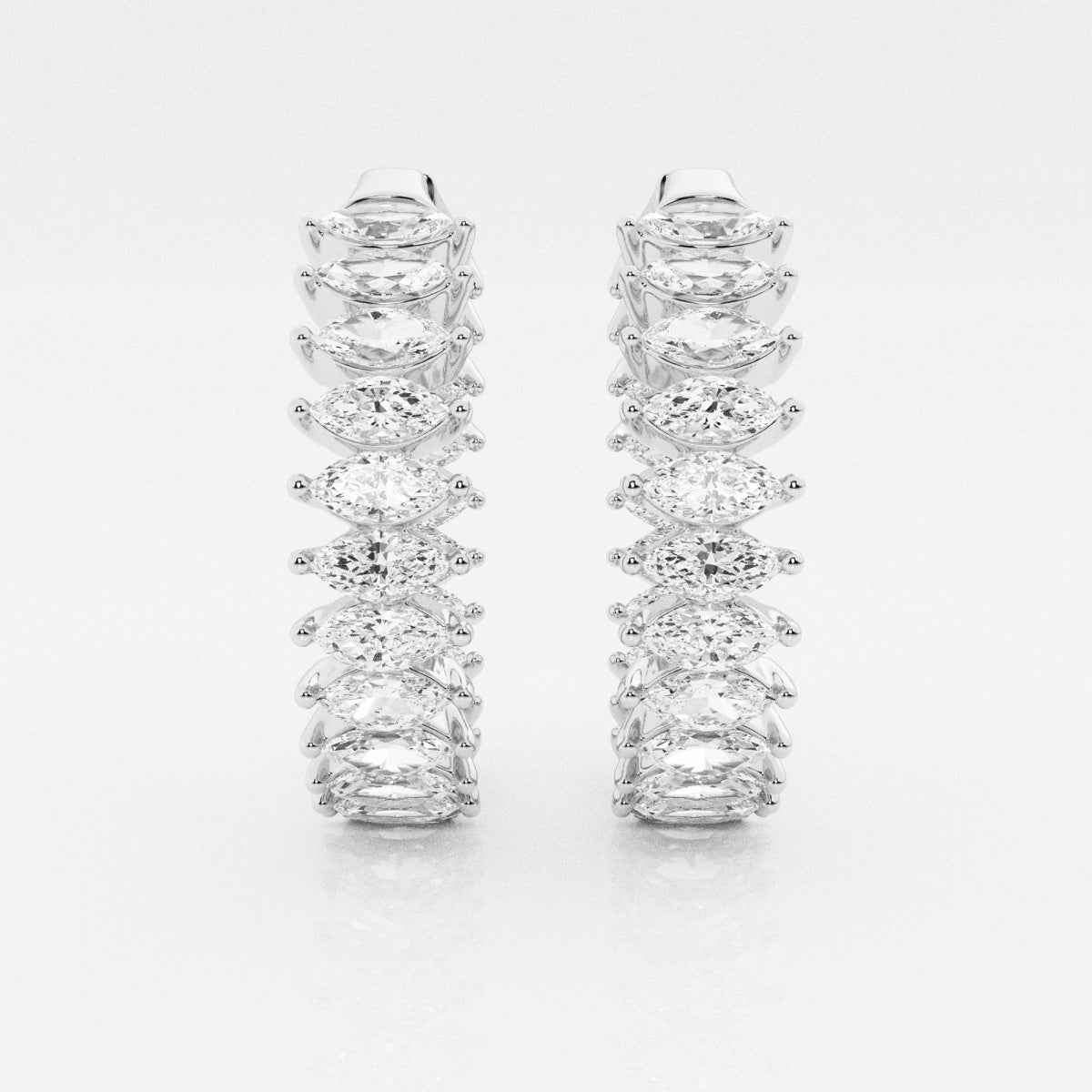 Marquise Moissanite Inside Out Hoop Earrings – view 4