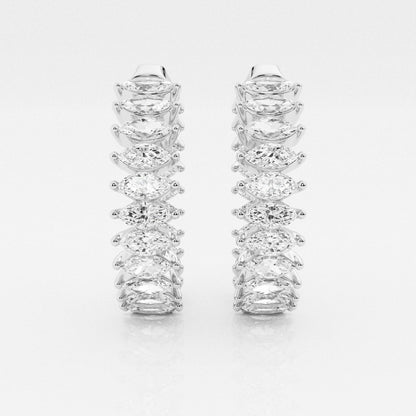 Marquise Moissanite Inside Out Hoop Earrings