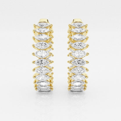 Marquise Moissanite Inside Out Hoop Earrings