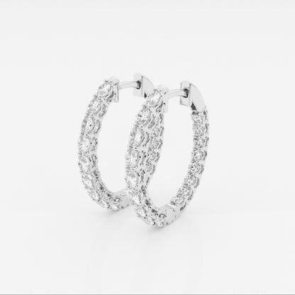 Oval Moissanite Inside Out Hoop Earrings