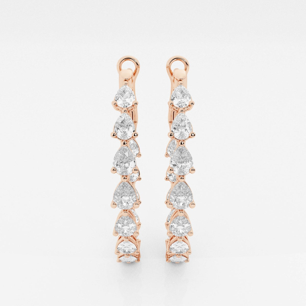 Oval Moissanite Out Hoop Earrings – view 6