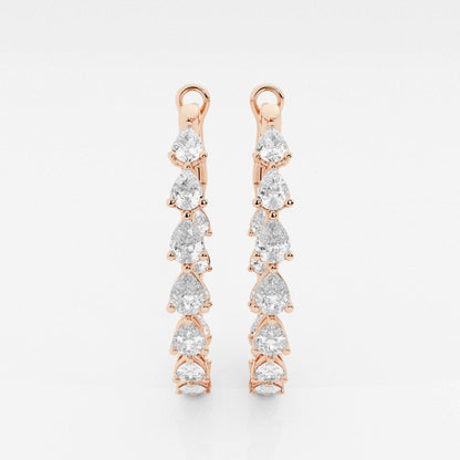 Oval Moissanite Out Hoop Earrings