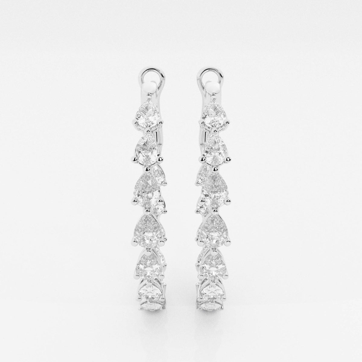Oval Moissanite Out Hoop Earrings – view 4