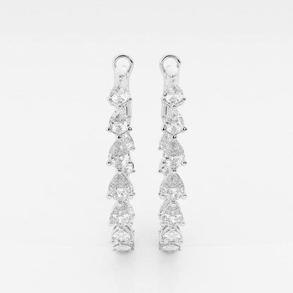 Oval Moissanite Out Hoop Earrings