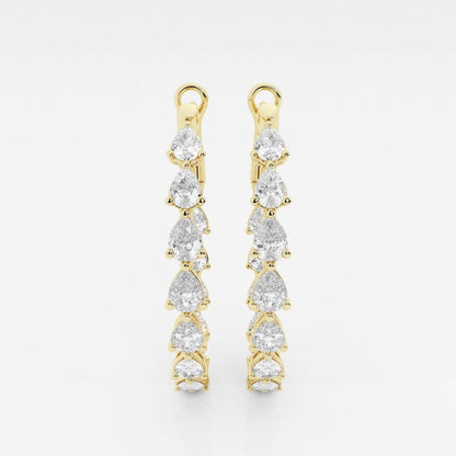 Oval Moissanite Out Hoop Earrings