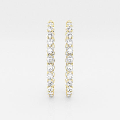 Oval Moissanite Inside Out Hoop Earrings