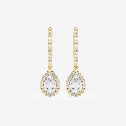 (1.5 CT Total Weight) Moissanite Diamond Drop Bar Earrings