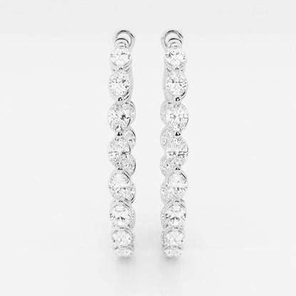 Oval Moissanite Inside Out Hoop Earrings